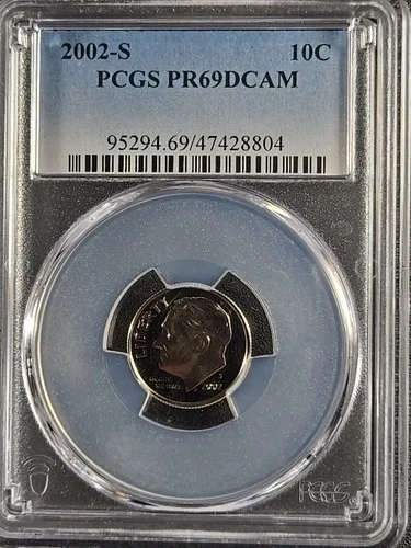 2002-S U.S. Roosevelt Dime - PROOF - PR69 DCAM (PCGS)