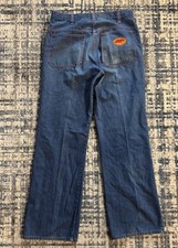 Vintage 60s Sears Jeans Joint Perma Prest Blue Jeans Men  s Size 32 Red Stitching