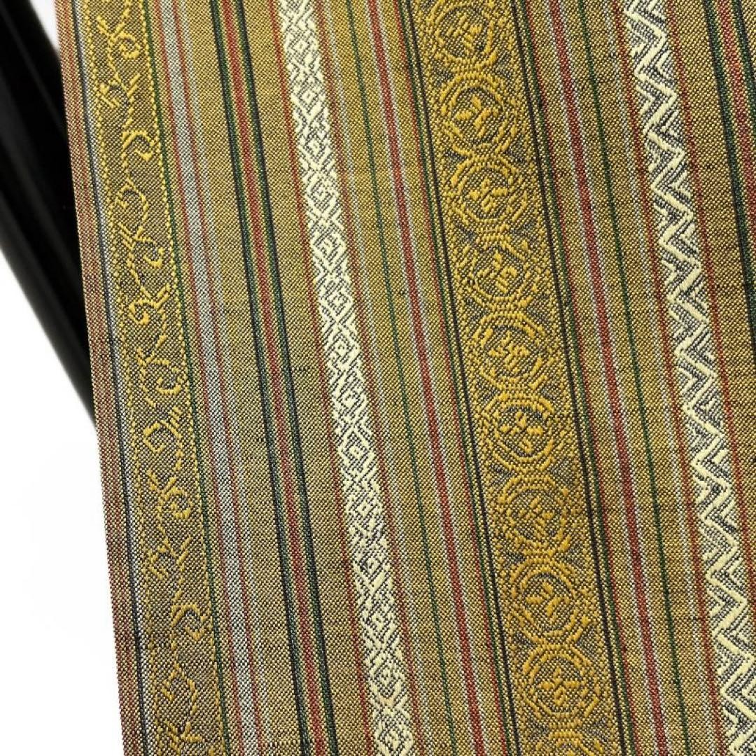 Tsumugi Small Pattern Pongee Kimono Vertical Stri… - image 6