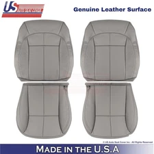 2001-2004 For Jeep Grand Cherokee Genuine Leather Front Seat Covers Taupe Gray