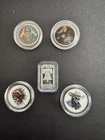 SILVER Cowboy/Indian/Viking set of  5  1 Gram .999 Fine Silver Colorized coins