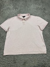 Banana Republic Shirt Men Large Pink Luxe Touch Performance Short Sleeve Polo