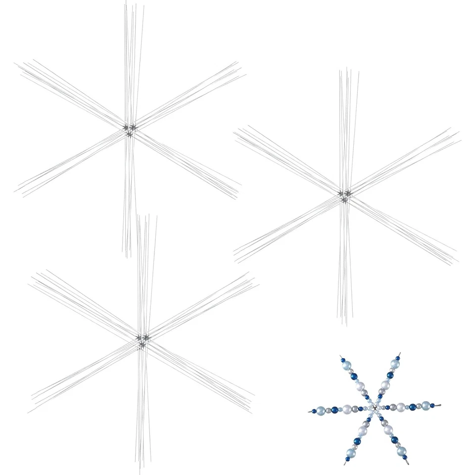 HOTOP Snowflake Wire Frames 24 Pack for DIY Bead Ornaments - Christmas Decor
