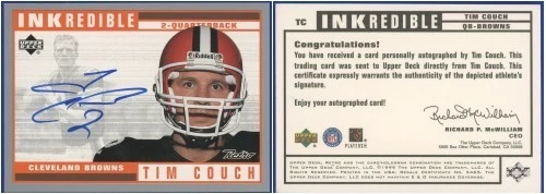 NFL◇アメリカンフットボール◇QB◇TIM COUCH◇サイン入りカード Tim