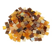 500g/1.1lb Mixed Color Square Mica Mosaic Tiles, 700 Pcs, Mixed Brown