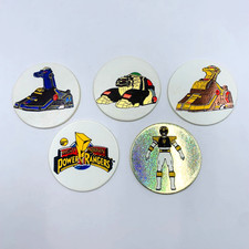 Lot of 5 Vintage Power Rangers POGs Foil Saban MMPR Zords White Ranger