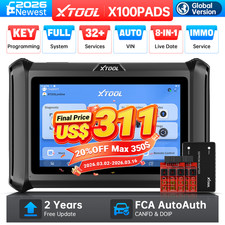 XTOOL X100PADS V2.0 OBD2 Scanner Key Fob Prog...