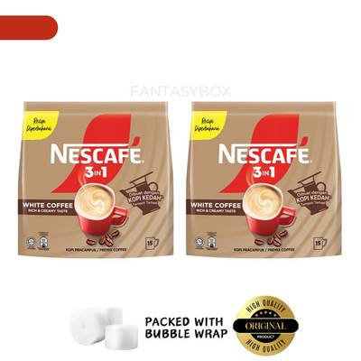 2 x Nescafe 3 in 1 Blend & Brew White Instant Coffee (15 Sticks x 30g)