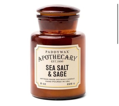 Paddywax Apothecary Candle Sea Salt And Sage NWT 8oz Large