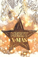 Weihnachten - GlüCkwunschkarte Im Format 11,5 X 17 Cm Mit Umschlag - Holzstern -