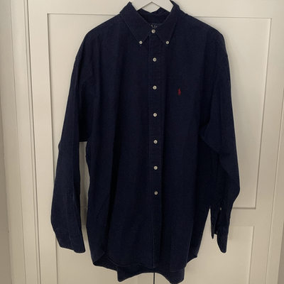 Men's Ralph Lauren Blake XL Navy Blue Button-Down Polo Shirt