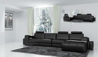 Ledersofa Ecksofa + Usb Couch Design Wohnlandschaft Polster Garnitur Sofa L Form