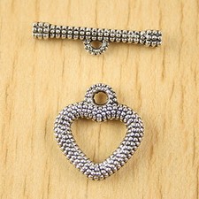 5sets Tibetan silver heart toggle clasps h2860