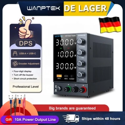 Labornetzgerät Einstellbar DC 0-30V 10A Präzision Variable Netzgerät Stabilisier - Bild 1 von 4