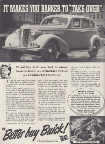 Makes you hanker to take over : berline Buick Dynafl ad 1938 NY - Photo 1/1