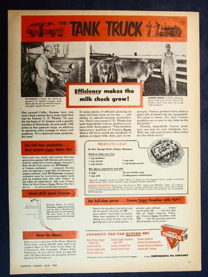 Dated Original 1956 Conoco Ad With Recipe by Mrs George Porter Richey Montana