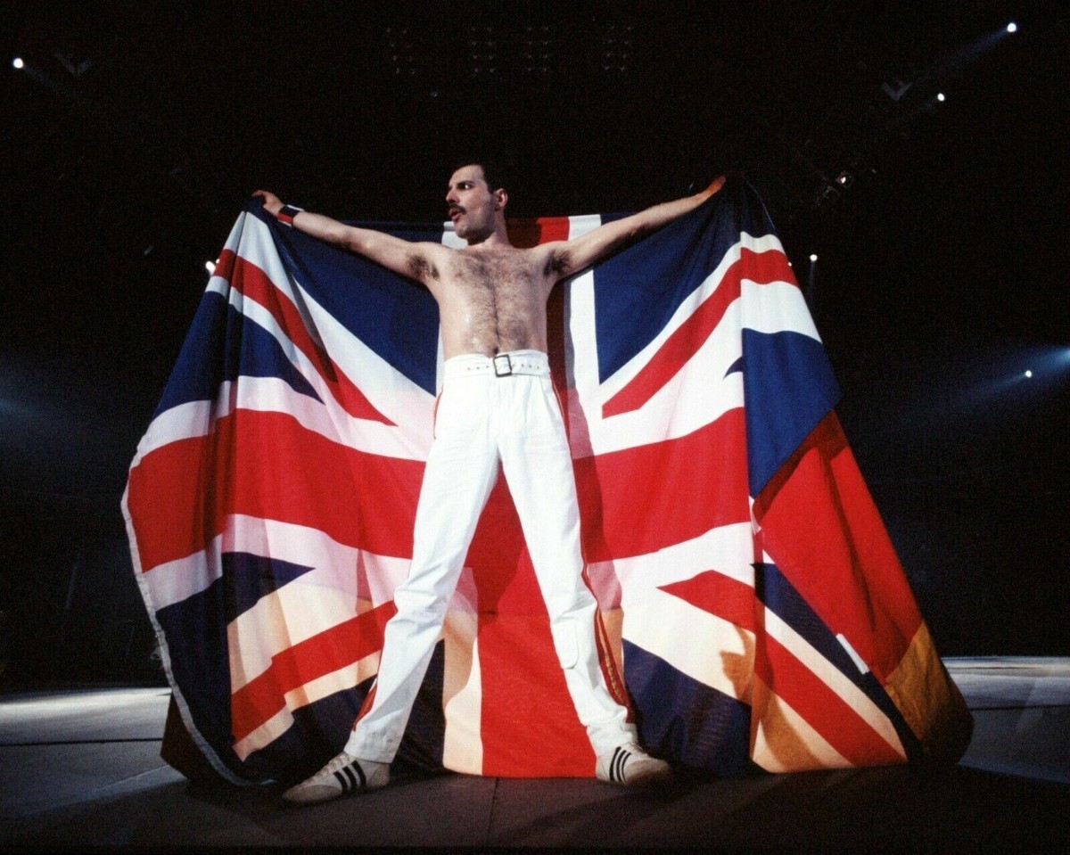 Queen Band Freddie Mercury UK Flag 8x10 Glossy Photo | eBay