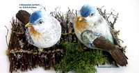 1 Poly - Vogel Blaumeise Sortiert, Braun/Beigeblau Ca. 9,5 X 9,5 X 14 Cm (T/B/H)