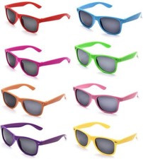 Neon Colors Party Favor Supplies Unisex Sunglasses Pack of 8 Multicolor 