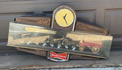 Budweiser Clydesdale Pool Table Light with Clock 35” Vintage | eBay