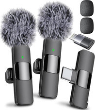 Wireless Microphone for Iphone, Ipad, Android, Lavalier Microphone for Video Rec