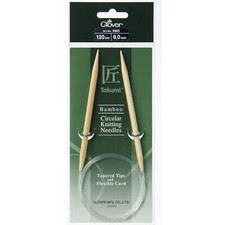 Clover Knitting Pins: Circular: Fixed: Takumi Bamboo: 120cm x 6.00mm 3
