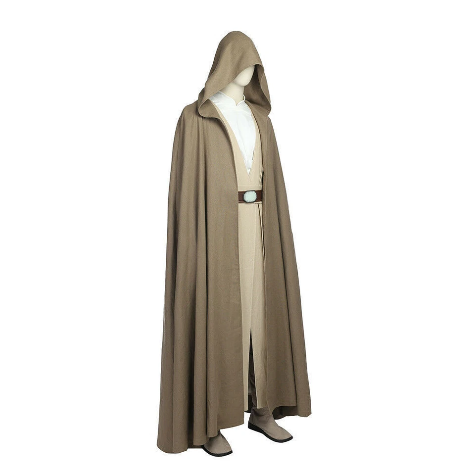 Disfraz de Luke Skywalker de Star Wars The Last Jedi túnica cosplay capa regalos Foto 2 de 4
