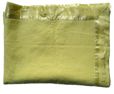 Quiltex Yellow Acrylic Baby Blanket Satin Trim With Bears Lambs Ducks Nursery