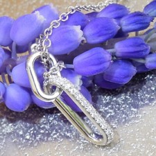 Brilliant necklace 0.20 ct tw VS white gold 750 modern design...makes wear sp