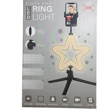 New 8-Inch Star Ring Light Portable LED with Tripod Remote for Vlogging