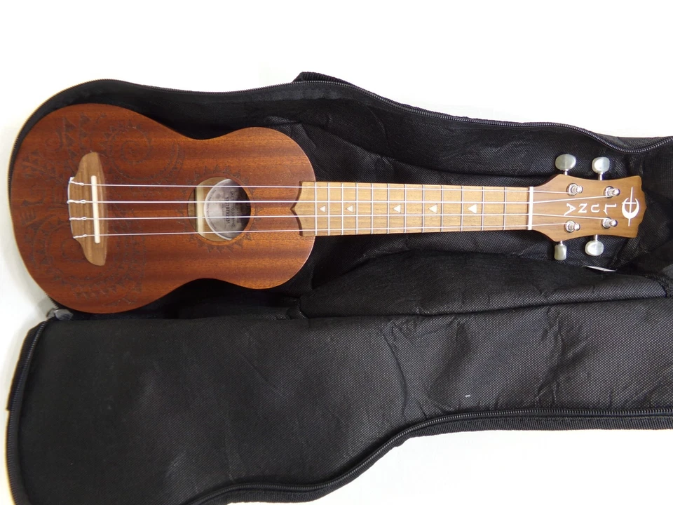 Luna Tattoo Soprano Ukulele Mahogany with Snark Super Tight ST-2 Tuner - Image 3 of 4