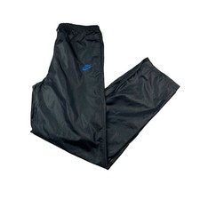 VTG Nike Men's 100 Nylon Stretch Waist Track Pants Black   Large
