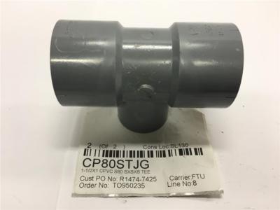 IPEX CP80STJG 1-1/2'' X 1-1/2'' X 1'' SCH 80 CPVC F439 SxSxS Tee