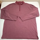 Pendleton Mens XL Heather Maroon Quarter Zip Cotton Pullover Sweater