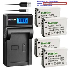 Kastar Battery LCD USB Charger for Kodak LB-070 LB070  Kodak PIXPRO S-1 Camera