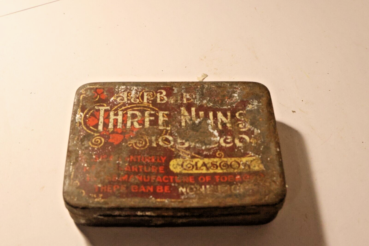 Rare Vintage J & F Bell Three Nuns Tobacco Empty Tin Empire Blend