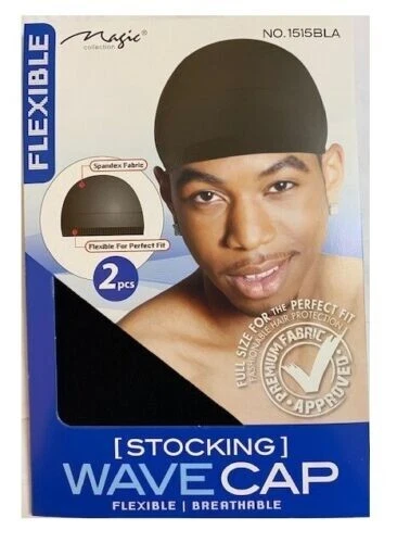 Magic Collection Men Stocking Wave Cap, Flexible 1515 BLACK
