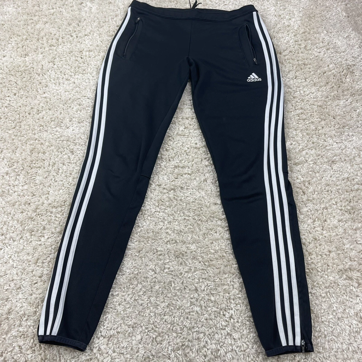 adidas womens small pants skinny striped black DEFECTED | eBay