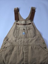 Liberty Mens Coveralls Overalls Canvas Camel Brown Double Knee Lined 40x29
