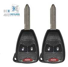 2 Uncut Remote Head Key Fob Keyless Entry Transmitter 2006-2015 Jeep Wrangler