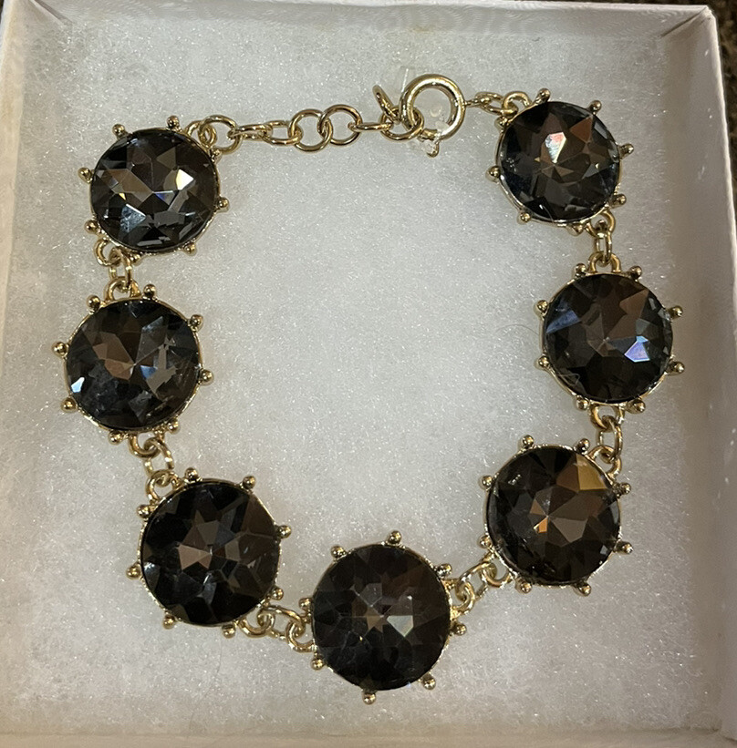 large black Crystal statement bracelet. Vintage V… - image 1