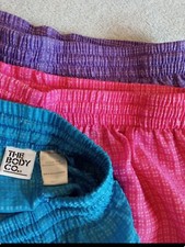 3 Vintage The Body Co Purple Blue Shorts High Rise Nylon Front Pockets Womens L