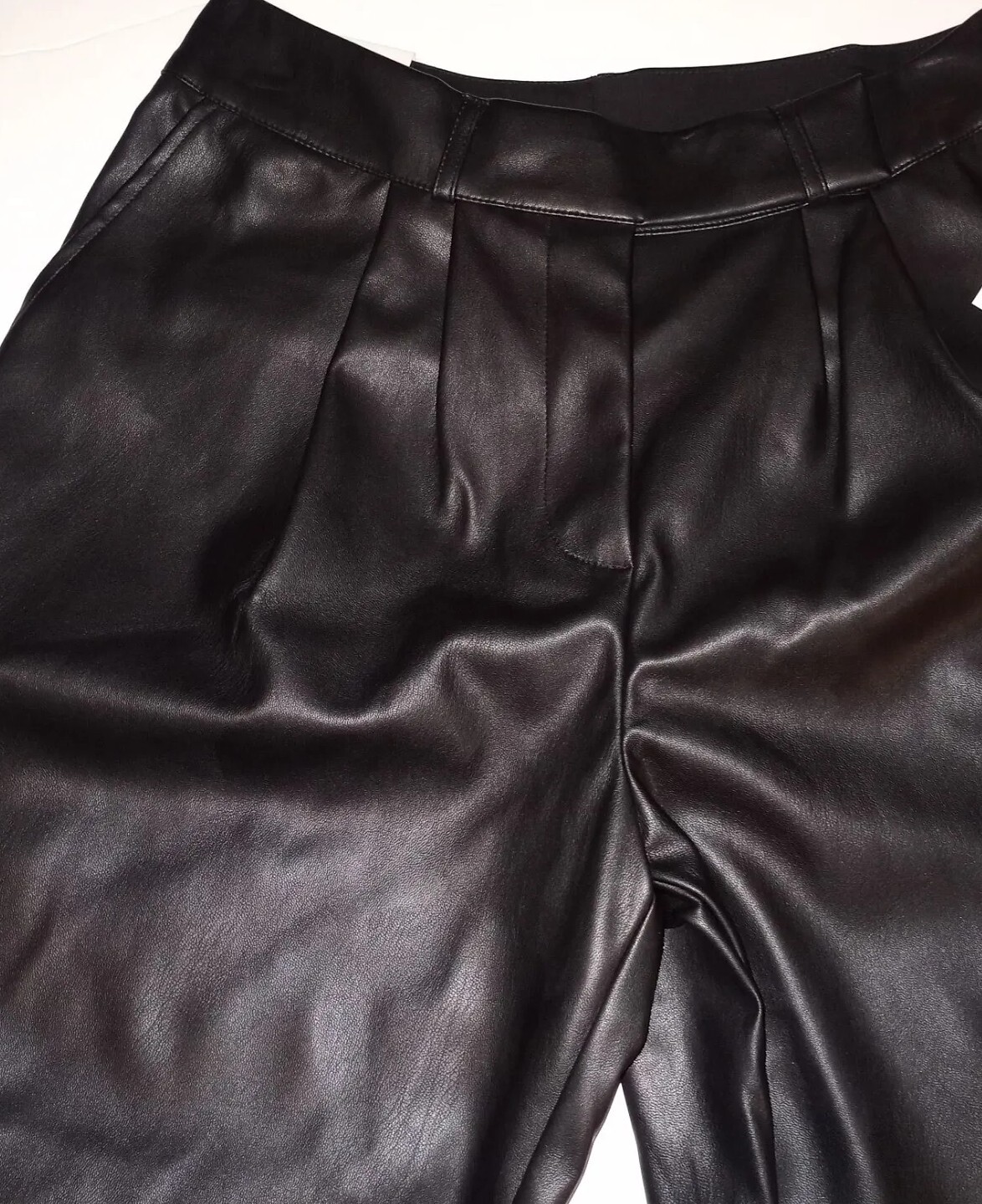 FILA Pantalone donna Ophelia Row nero ecopelle vita alta gamba dritta nuovo con etichetta taglia 22