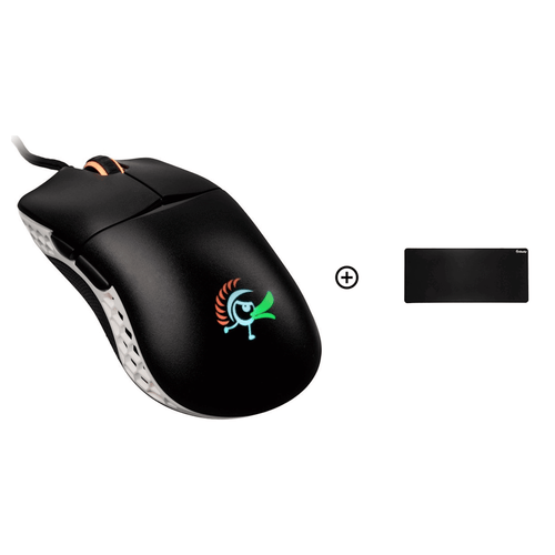 Ducky Feather Black & White Omron D2FC-F-K 60M RGB Lightweight USB Gaming Mouse - Picture 1 of 10
