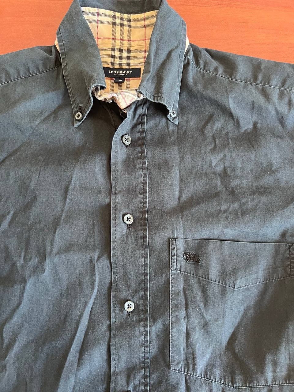 SAINT LAURENT Camicia uomo vintage Burberry Brit nera dettagli Novacheck cotone taglia M