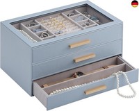 Lolalet SchmuckkäStchen, Schmuckbox Schmuck Organizer Mit Glasdeckel,