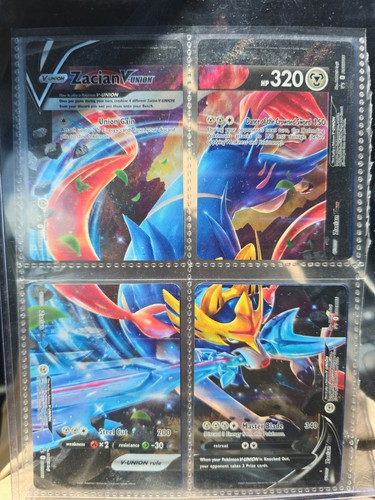 Pokemon TCG Zacian V-UNION 4-Card Holo Promo Set SWSH163-166 NM
