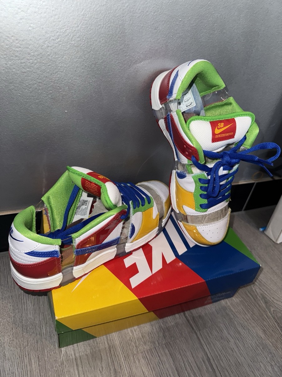 Nike SB Dunk Lows White/Hyper Royal-Mean Green UK8 UK