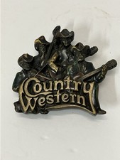 Vintage 1981 Bergamot Brass Works Country Western Belt Buckle Great Condition