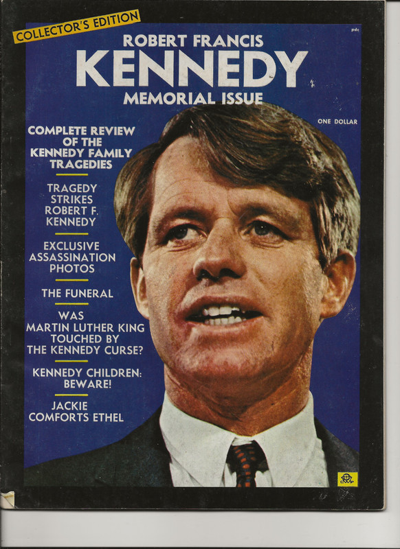 ROBERT F. KENNEDY MEMORIAL ISSUE COLLECTOR'S EDITION MAGAZINE 1968